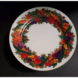 Bob Mackie 8' Design Fruit  Ribbon Salad lots of 8 or Dessert plates Nwot